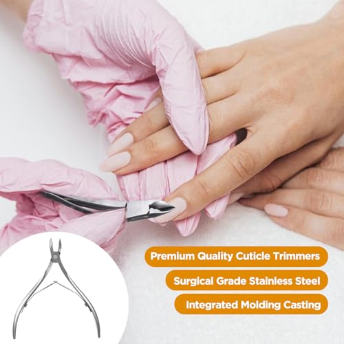18 Pack Professional Nail Cuticle Nippers - Stainless Steel Dead Skin Clippers