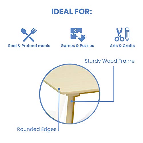 Kids Table and Chair Set with 4 Chairs - Natural and Primary Colors