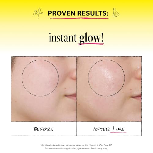 Vitamin C Glow Face Oil with Turmeric - Nourishing Brightening Skin Serum - 1 Fl Oz