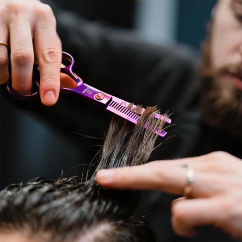 Ethyxe Purple Professional Hair Cutting Scissors Kit with Japanese Steel & Thinning Shears