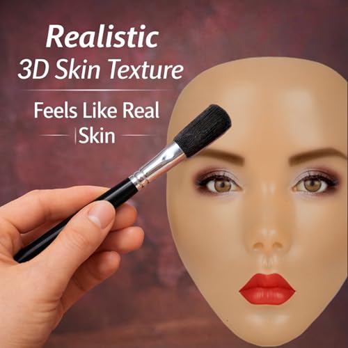 Kids Makeup Practice Face ? 5D Silicone Training Head with Full Kit, Reusable Makeup Practice Kit for Beginners, Children & Enthusiasts, Supports False Lashes & Wigs