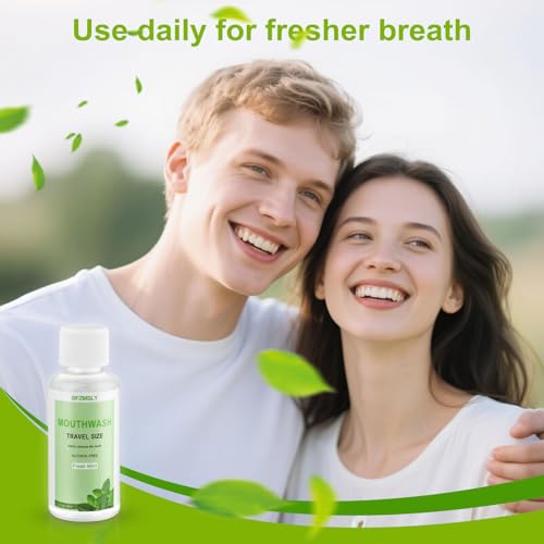 50 Pc TSA-Approved Travel Size Mouthwash - Alcohol-Free Mint Flavor - Leak-Proof Mini Bottles - Variation of THIS listing 50