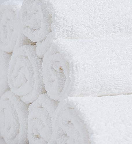 White Cotton Washcloths 48 Pack - Soft, Highly Absorbent Face Towels