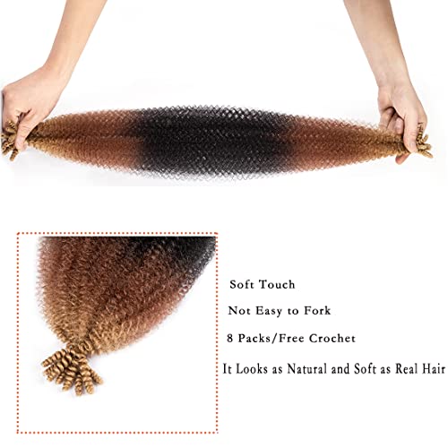 24 Inch Afro Twist Hair Extension Set - Pre-Fluffy Natural Curls for Black Women - 8 Packs, Variation of THIS listing