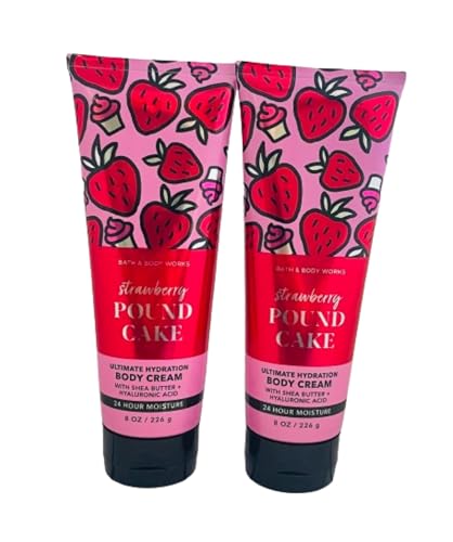 Bath & Body Works Strawberry Pound Cake 2 Pack 8oz Ultra Shea Body Cream
