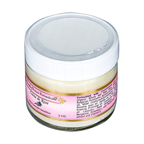 Simply Divine Botanicals Creme de Rose Heavenly Facial Moisturizer - Natural and Organic Face Cream for Dry, Normal, Sensitive, Mature Skin, 2 oz