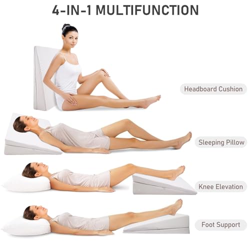 Adjustable Wedge Pillow Mattress Topper for Reflux Snoring Support