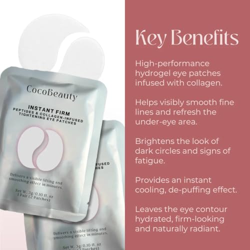 InstaFirm Eye Patches ? Under Eye Mask for Puffiness and Dark Circles ? Topicals Eye Treatment for Women & Men ? Eye Bags Solution ? Hydrating Eye Masks for Health and Beauty (32 pairs)
