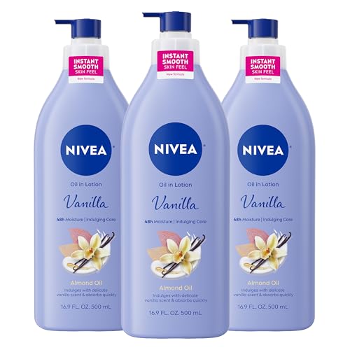 NIVEA Oil in Lotion Body Lotion - Vanilla & Almond Oil, 16.9 fl oz x 3 Pack