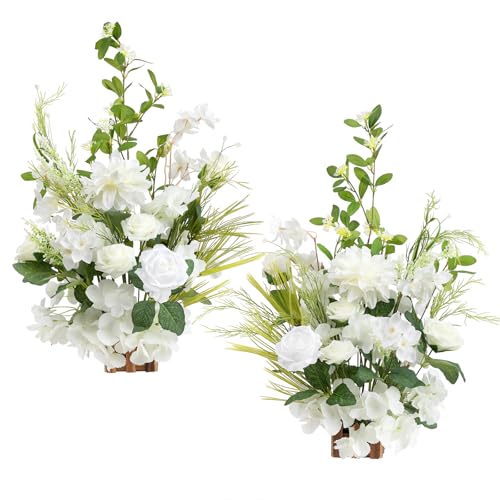 Ling's Moment White Lily of The Valley Wedding Aisle Runner - Free-Standing Floral Decor