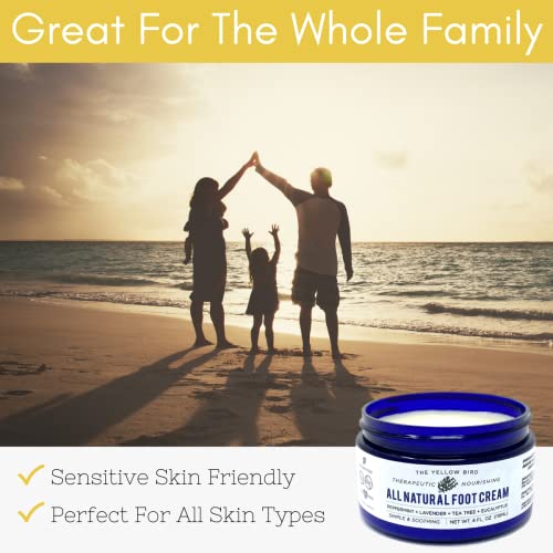 Yellow Bird Foot Cream 2 Pack - Natural Dry & Itchy Feet Repair Balm, 4 Ounce Each