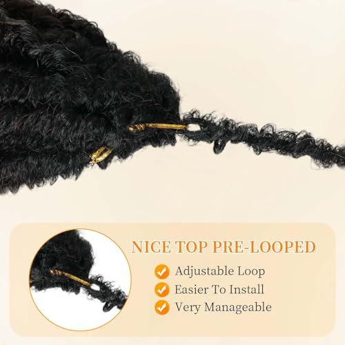 16 Inch Faux Locs Braids Crochet Hair Extensions - 8Pcs 1B# - Dreadlocks Style