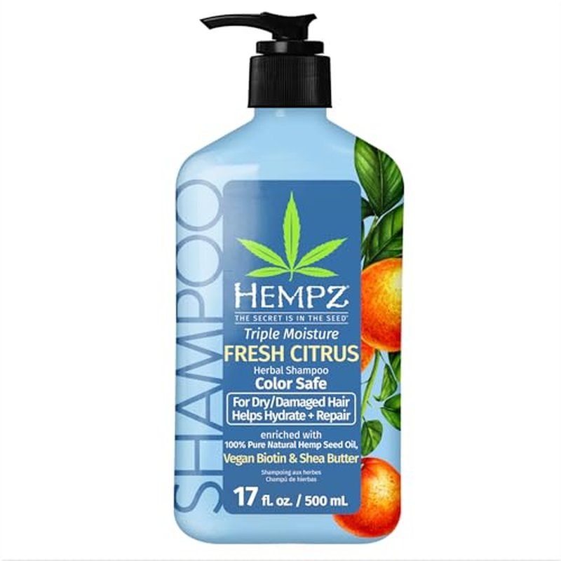 Hempz Triple Moisture Herbal Hair Shampoo - Moisturizing Gentle Shampoo to Nourish and Hydrate Hair - 17 Fl OZ