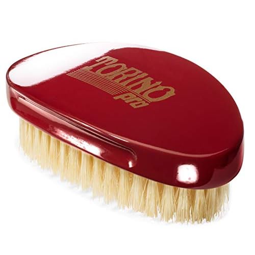 Torino Pro Medium Wave Brush #1500 - Curve Medium Hair brush for 360 Waves- 100% boar bristle Curved Hair brush for men- Great brush for fresh cuts and thinning hair.