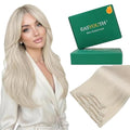 Easyouth Blonde Clip-In Human Hair Extensions 18 Inch 5-Piece Set for Natural Look & Easy Styling