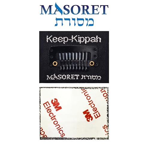 Masoret Jewish Kippah Hair Clip Set - 10 Durable Metal Fasteners with Matching Comb