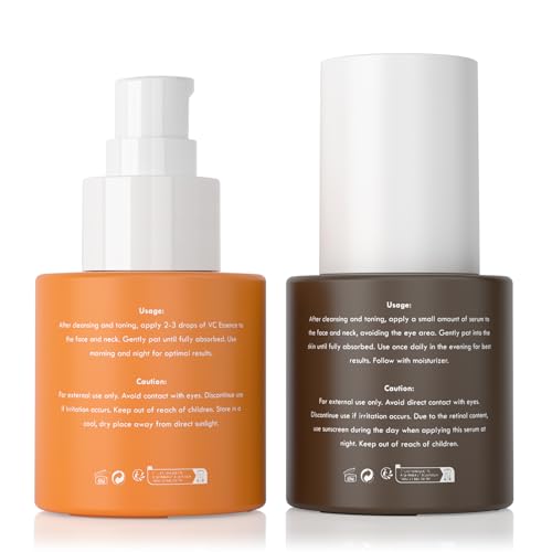 Face Serum Duo ? Retinol Vitamin C ? Anti Aging Skin Care Set for Women, Anti Wrinkle, Smooth, & Firm Skin ? 1 fl oz, 2 Bottles