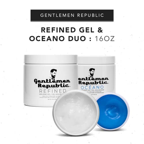 Gentlemen Republic 16oz Hair Gel - High Hold & Shine, Refined & Oceano