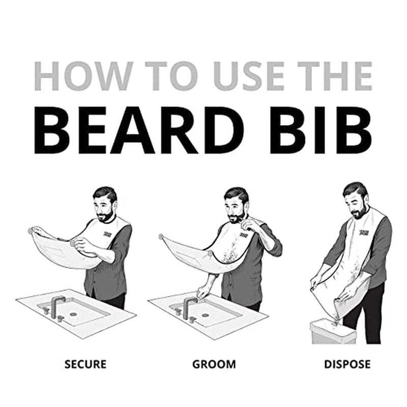 Beard King Beard Bib Apron - As Seen on Shark Tank ? Gifts for Him, Stocking Stuffers for Men, Mens Gift, White