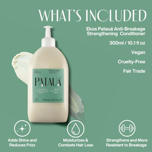 natura - Ekos Patau? Hair Anti-Breakage Re-Strengthening Conditioner Refill - Hair Loss - Fortify Roots, Strands - Vegan Hair Care - Brazilian Beauty Secrets - Personal, Self Care - 10.1 fl oz (300ml)