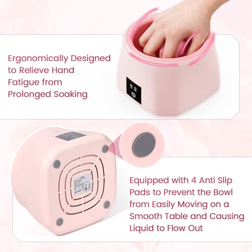 Yokilly Pink Electric Nail Soaking Bowl - 1st Gen Faster Heated Nail Remover