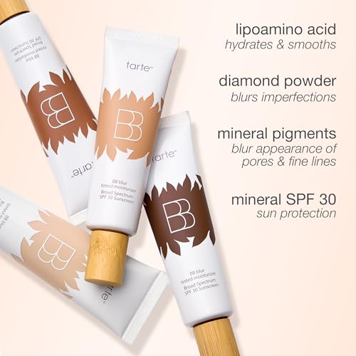 Tarte BB Blur Tinted Moisturizer SPF 30 - Medium, Fair, Buildable Coverage, Natural Matte Finish, Vegan & Cruelty-Free