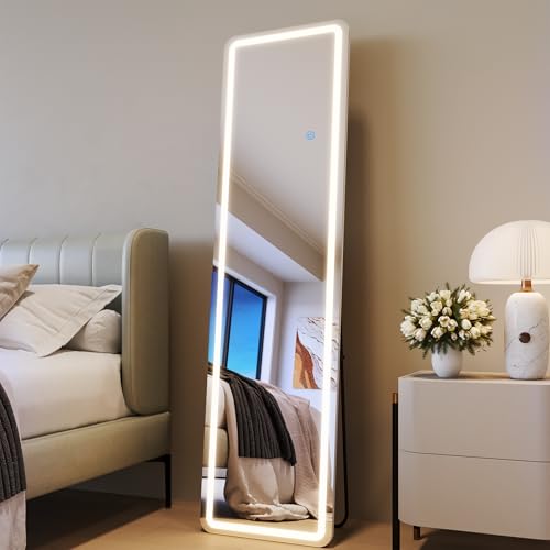 60-inch Full Length Mirror with LED Lights for Bedroom Floor Decor