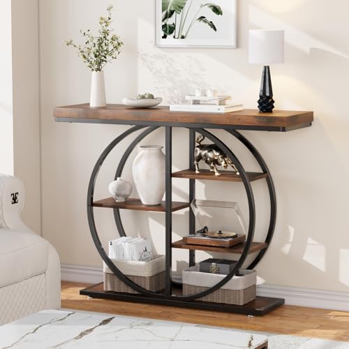 LIFECHOVY Rustic Brown 41.3" Industrial Console Table for Entryway