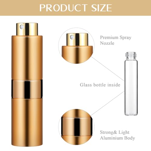 Honeydak 7-Pack 20ml Refillable Travel Perfume Atomizer Bottles with Pump Transfer Tools