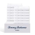 Tommy Bahama - Washcloths, Soft & Absorbent Cotton Towels, Fade Resistant, Oeko-Tex Certified (Island Retreat White, 12 Piece)