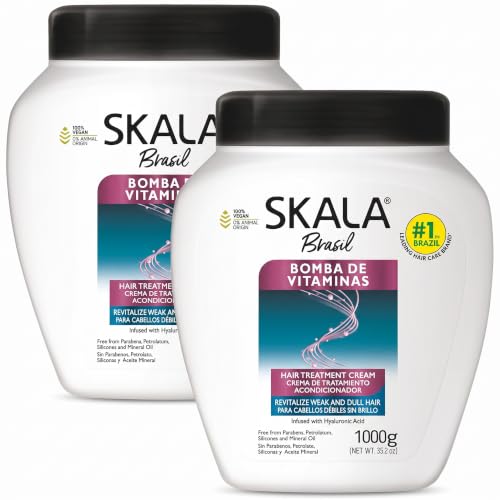 Vegan Hair Treatment Cream & Leave-In Conditioner 2-in-1 for Dry Hair - 35.2 oz Pack of 2