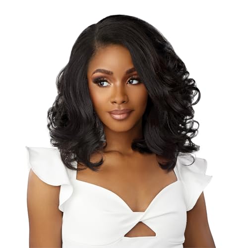Sensationnel Dashly Lace Front Wig - Style 40, 1B OffBlack Synthetic Hair