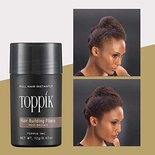 Toppik Hair Building Fibers, Medium Brown, 12g Fill In Fine or Thinning Hair, Instantly Thicker, Fuller Looking, 9 Shades for Men & Women, Keratin Protein Formula