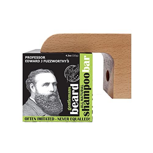 Eco-Friendly Beard Shampoo Bar & Wooden Soap Holder Grooming Kit