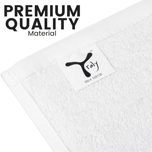 Bulk Cotton Washcloths 60 Pack - 12x12 Inch Soft Absorbent Face Cloths