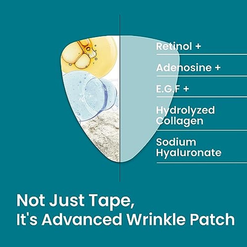 360¡Æ Smoother Set, Wrinkle Patches for Forehead, Neck, Smile Line, and Frownline| Korean Skincare with Retinol, Collagen, & Hyaluronic Acid| Overnight Wrinkle Treatment Invisible Tape