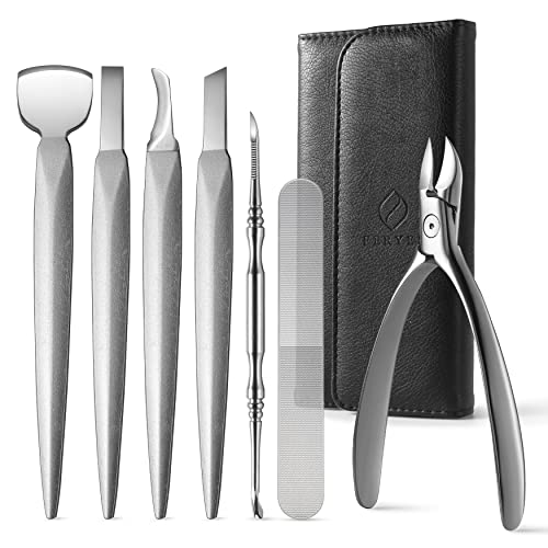 FERYES 7PCS Pedicure Tool Kit - Ingrown Toenail Removal & Foot Grooming Set