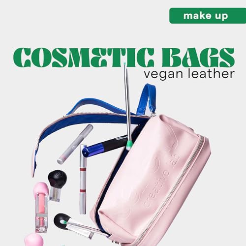 SARELLY | Vegan Leather Makeup Bag | Perfect for Makeup Brushes | Multi-compartments | Blush