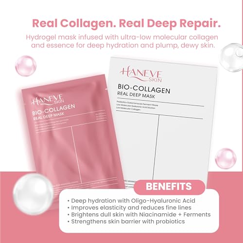Hydrating Collagen Face Mask Set - Pore-Minimizing & Firming Skin Care, 5 Pack