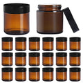 Jarsoph 4OZ Amber Glass Jars with lids, 36 Pack Empty Cosmetic Jars, Refillable Airtight Wide Mouth Container for DIY, Sample, Cream, Lotion, Candle Making, Powder, Cosmetic