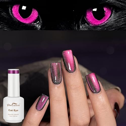 VibeFusion Cat Eye Gel Nail Polish Set 6 Colors 15ml - HEMA & TPO-Free, Long-Lasting Manicure