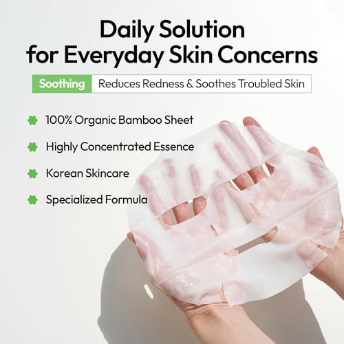FreeGo Soothing Daily Solution Niacinamide Salicylic Acid Facial Mask Sheet (6-Pack) | K-Beauty Korean Skincare to Repaired Soothed Skin