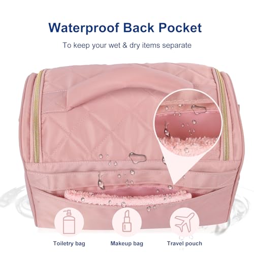 Large Pink Travel Toiletry Bag Organizer for Women - GR69N