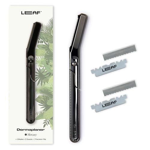 Leaf Dermaplaner Mercury Reusable Metal Dermaplane Razor for Women - Exfoliation & Peach Fuzz Removal