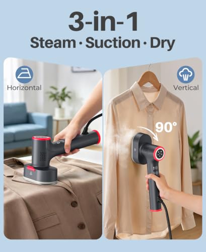 Portable Vacuum Steamer for Clothes 4500Pa Travel Garment Steamer