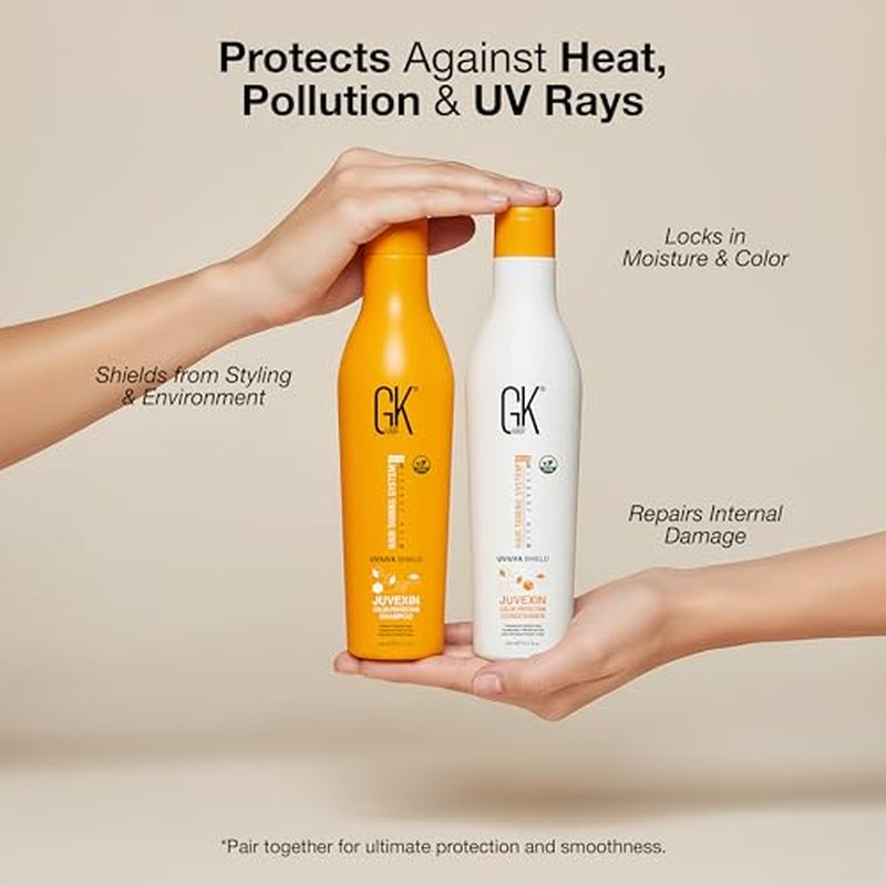 GK Hair Shield Shampoo and Conditioner ? UV/UVA Protection for Color-Treated Hair ? Hydrates, Prevents Fading and Split Ends ? Anti-Frizz Formula for Softer, Stronger Hair
