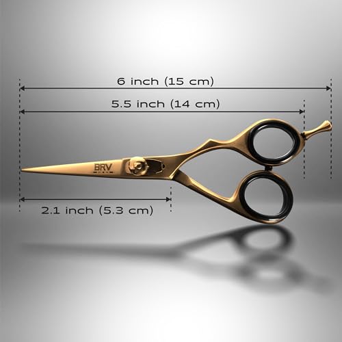 Right Handed Titanium Bronze Beard & Mustache Trimming Scissors - 5.5 Inches