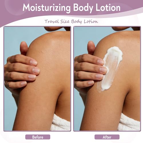 Travel Body Lotion, Individually Wrapped Hand Cream Lotion Bulk, Nourishing Extra Dry Skin Mini Small Packet Size Shower Moisturizer Lotion Toiletries for Travel, Hotel Homeless 0.34 oz (Pack of 60)