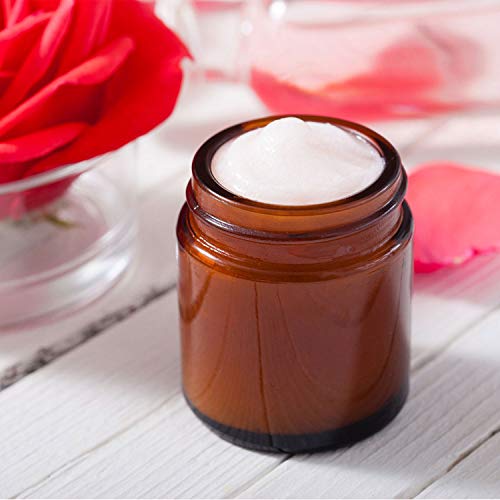 4 oz Amber Glass Jars with Lids - Pack of 25 Cosmetic Containers, Variation of 4.0 Ounces / 4 oz