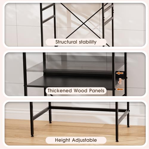 Black 2-Tier Mini Fridge Shelf Rack for Microwave & Kitchen Storage